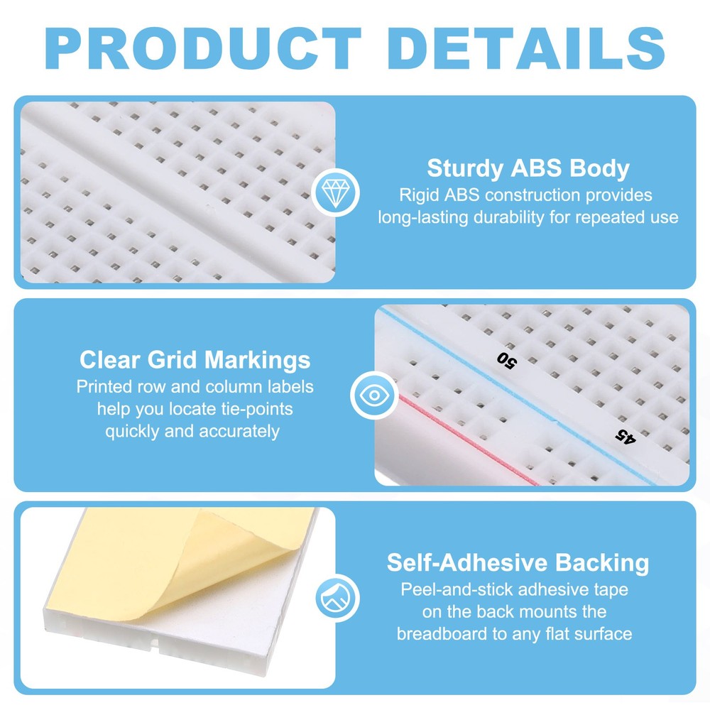 Breadboard Kit 830 Tie-Points with Power Supply Module Jumper Wires