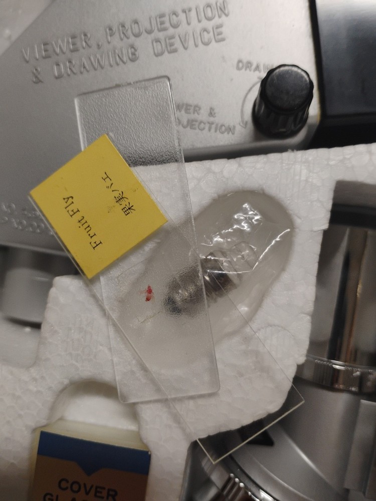 Vintage 4-Way Microscope Set 750x Visual Research Japan Complete Open Box