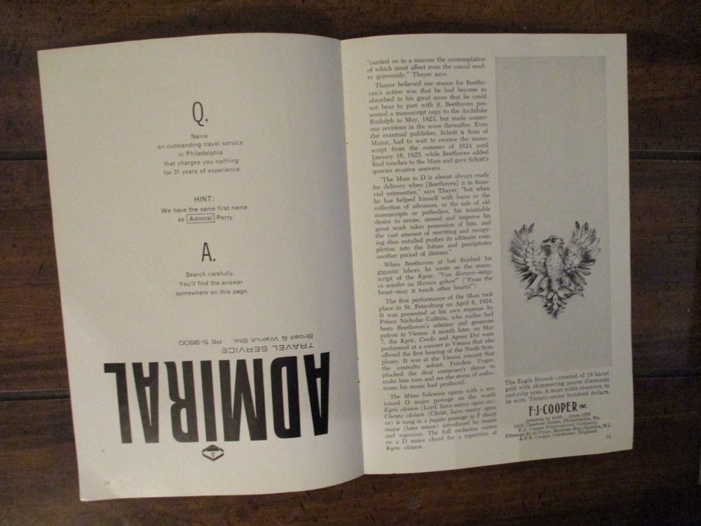 EUGENE ORMANDY/CESARE SIEPI/RICHARD LEWIS/MARTINA ARROYO Signed 1966 Program