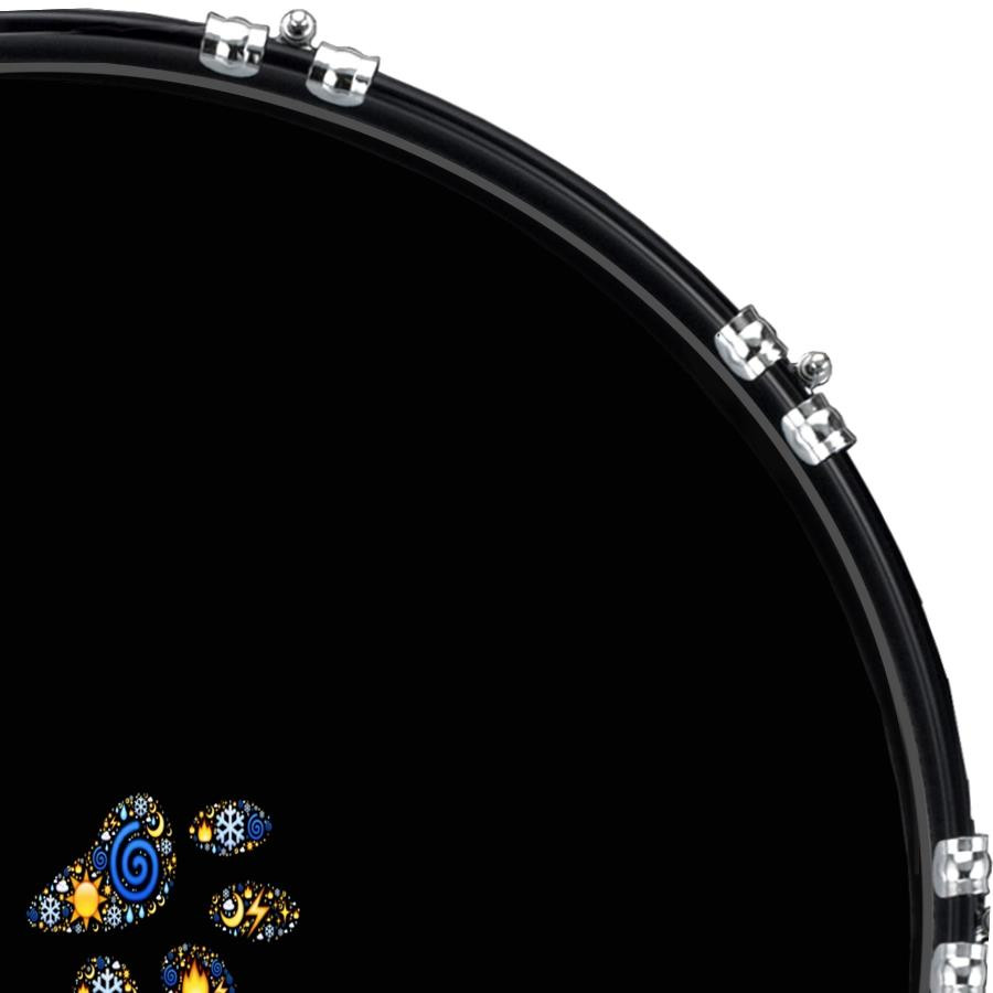 20" Custom Bass Kick Drum Front Head Graphic Graphical Tracks 1