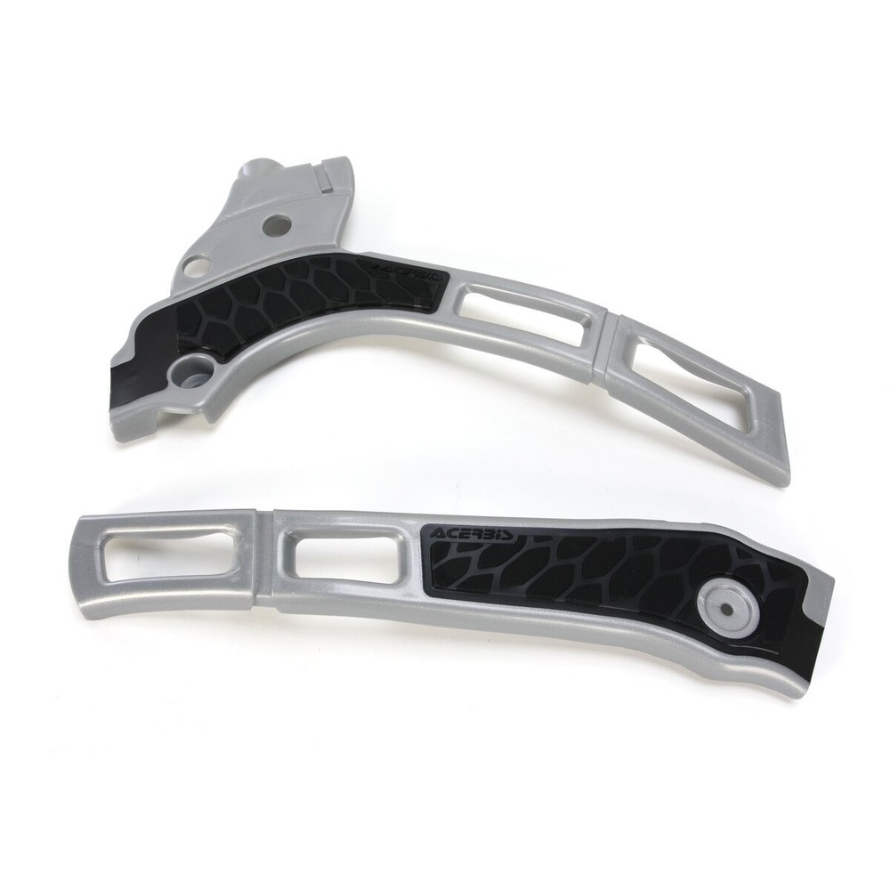 Acerbis Silver/Black X-Grip Frame Guards - 2464741015