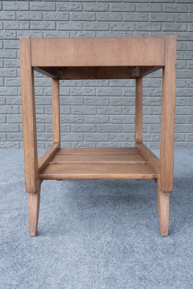 Mid Century Modern Oak Two Tier End Table