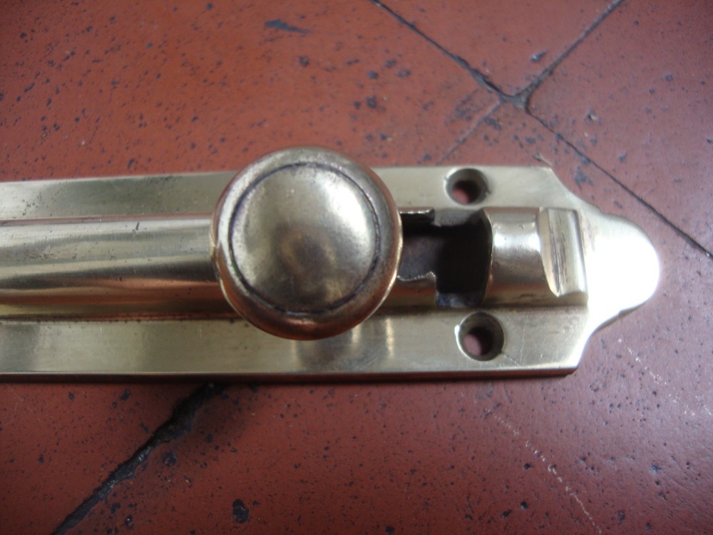 Antique Victorian brass door bolt