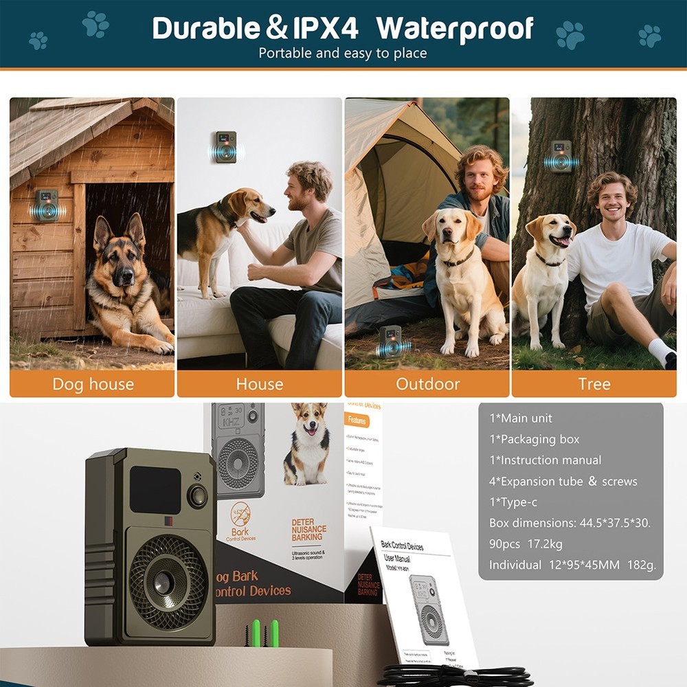 Ultrasonic Anti-Barking Device Dog Bark Control Deterrent Box Training Device