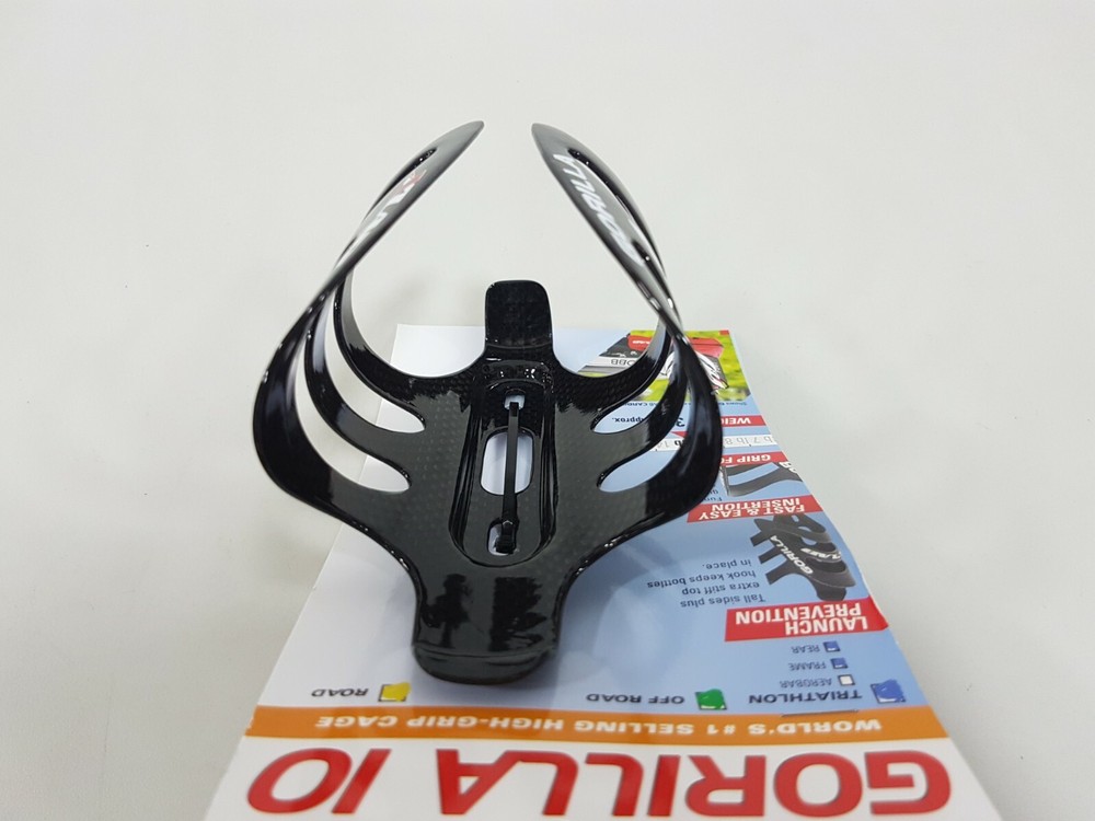 XLab Gorilla Carbon Rear Bottle Cage Gloss Black (10lbs Grip)