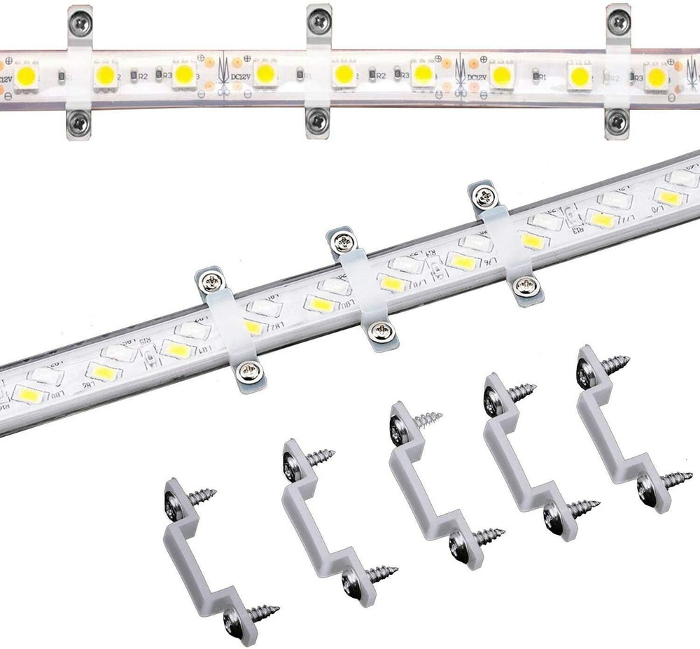 LED Strip Light Mounting Brackets , Silicon Fixed Clips with Screws