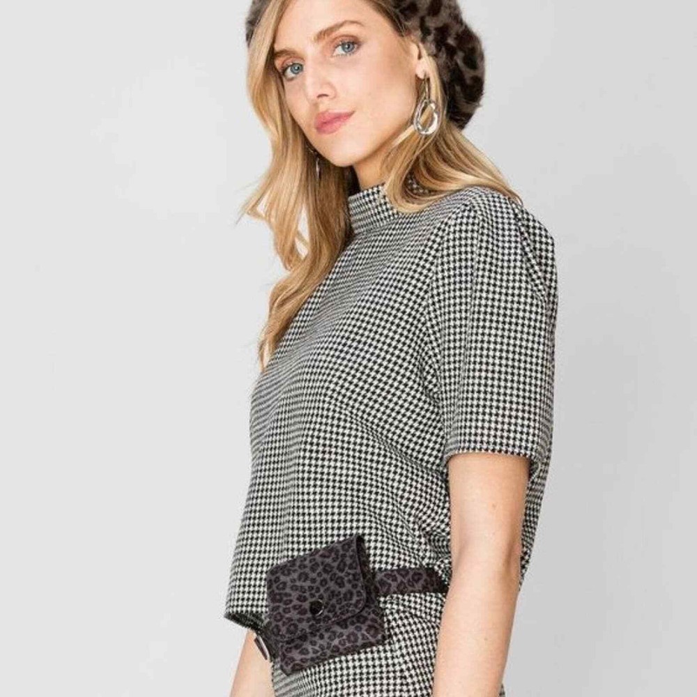NWT Storets Glen Half Neck Check Skirt Set