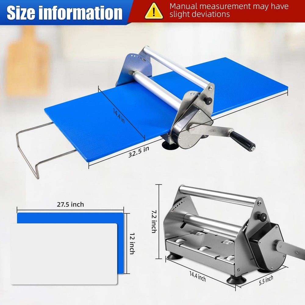 Folding Dough Rolling Machine，Manual Dough Sheeter ，Compact Dough Sheeter Mac...