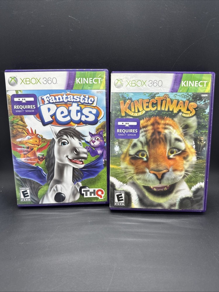 Microsoft 1414 Xbox 360 Kinect Sensor Bar Black plus 2 games untested