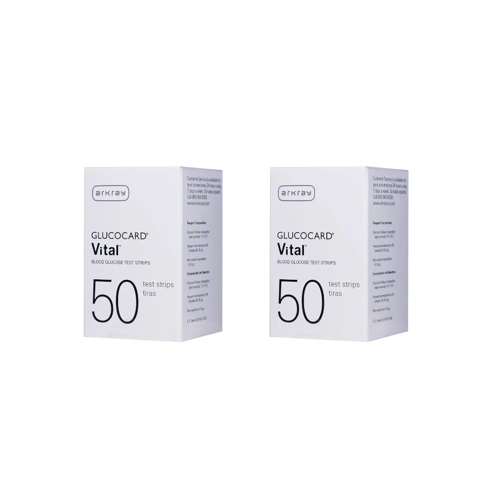 Arkray Glucocard Vital Diabetic Test Strips 50ct 2 Boxes (100 Ct)