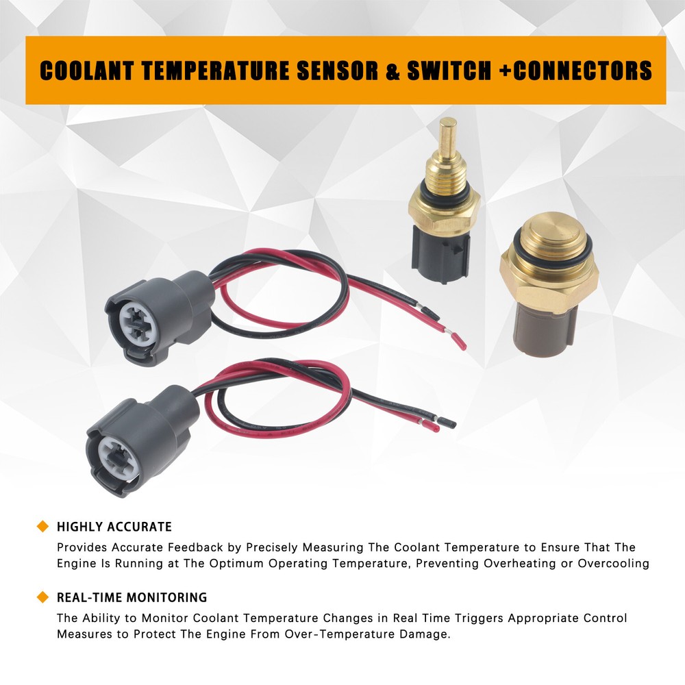 Coolant Fan Switch & Coolant Temperature Sensor + Connectors for 94-01 Integra