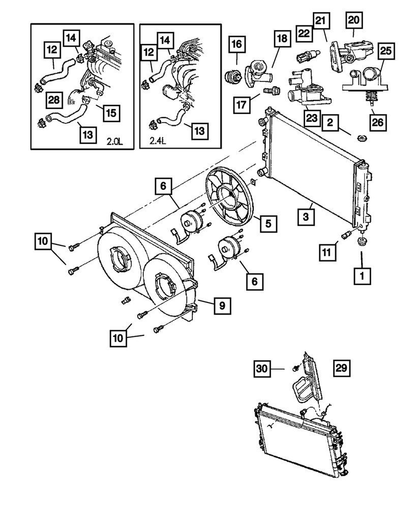 5269870AB 2004-07 DODGE RAM 5.7L COOLANT TEMP SENSOR