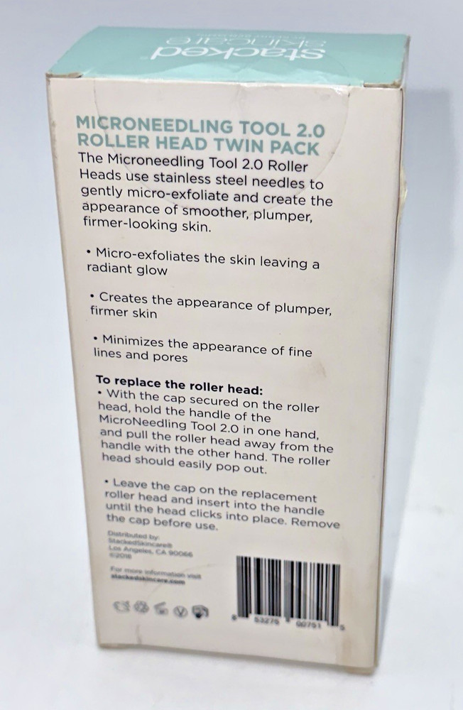 StackedSkincare By Kerry Benjamin Microneedling Tool 2.0 Roller Head Twin Pack