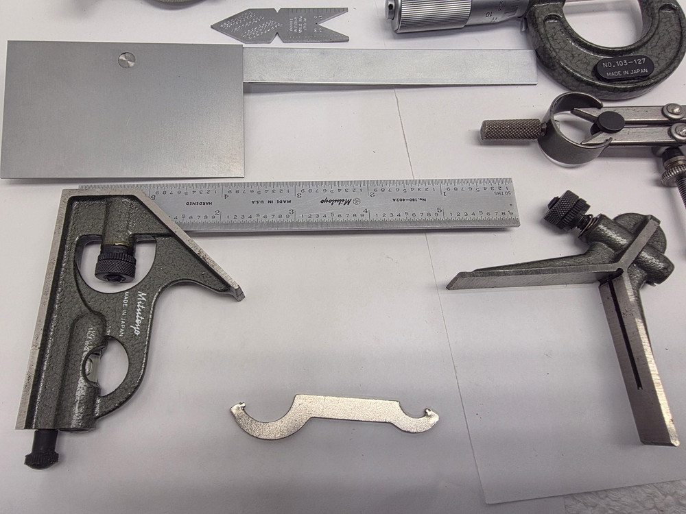 MITUTOYO TOOL SET KIT, Combination Square, Dial Caliper, Indicator, Micrometer..