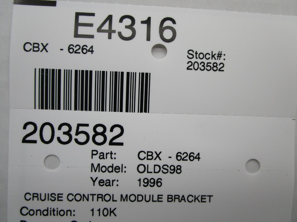 96 OLDSMOBILE 98 NINETY-EIGHT CRUISE CONTROL MODULE BRACKET OEM