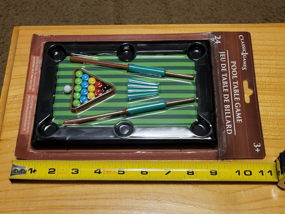 Pool Table Game Mini With Cues Legs Table & 16 Balls Classic Games , Read
