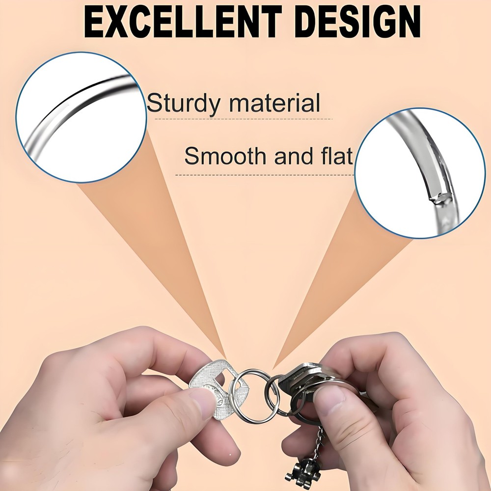 200PCS Split Key Rings Bulk for Keychain and 200PCS, Silver