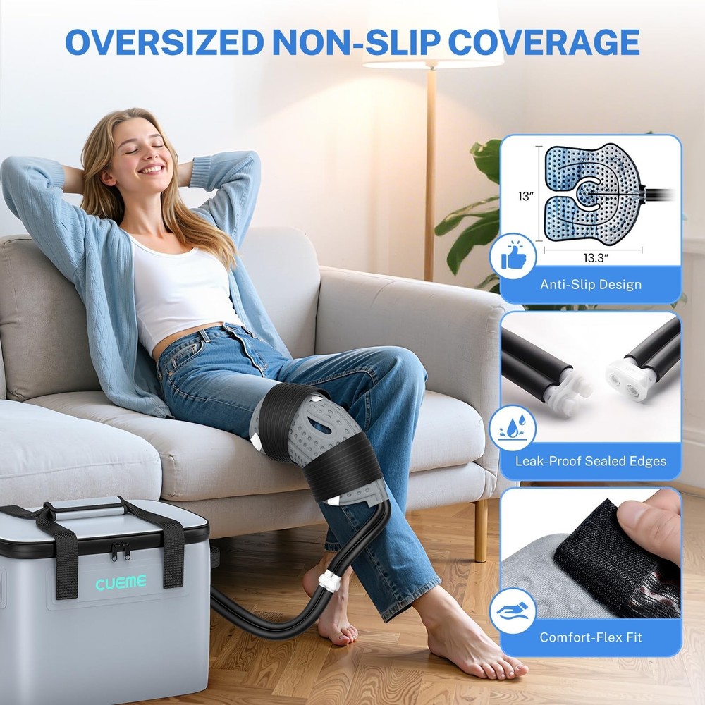 CUEME 20 QT Ice Machine for Knee After Surgery, Programmable Timer Cold Thera...