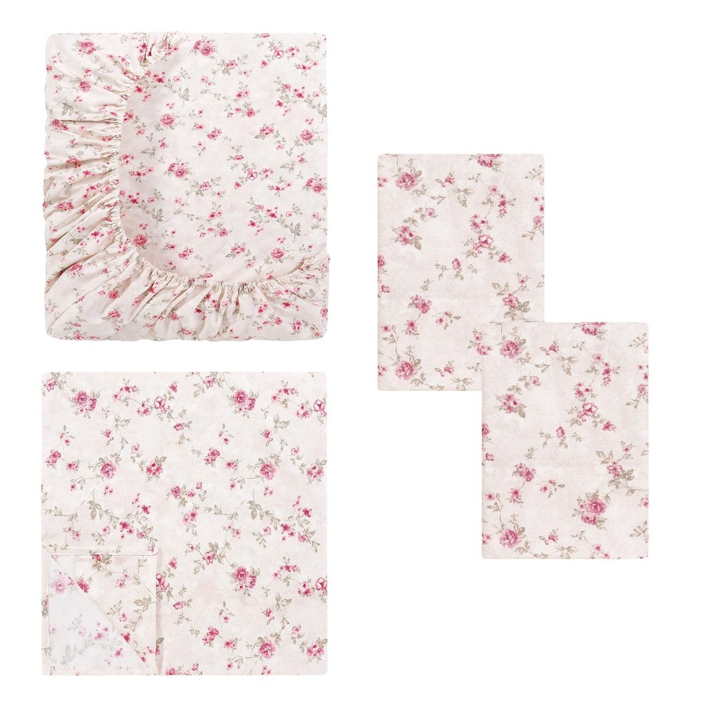 4-Piece Ultra Soft Microfiber Bed Sheets Set, Free Sheets with Deep Pockets F...