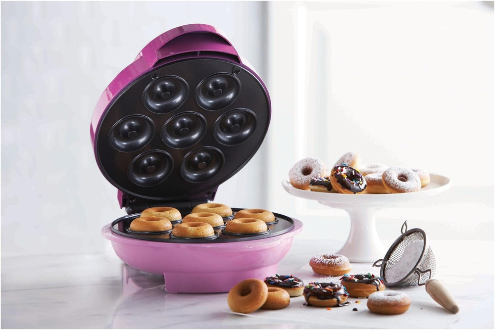 TS-250 Mini Donut Maker Machine, Non-Stick, Pink