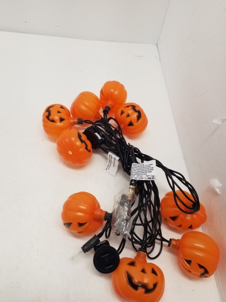 Halloween Skull And Jack O Lantern String Lights Spooky Decor