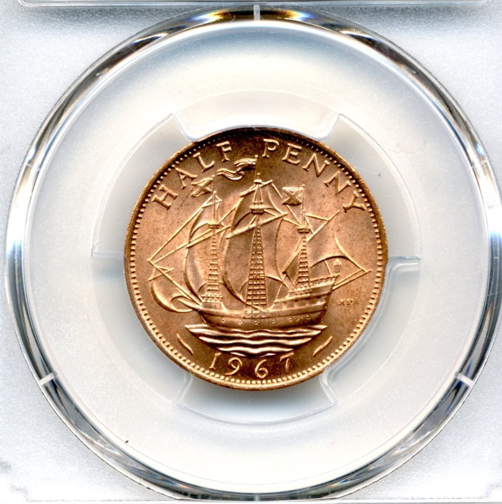 Great Britain. Half Penny. 1967 PCGS MS65 RD