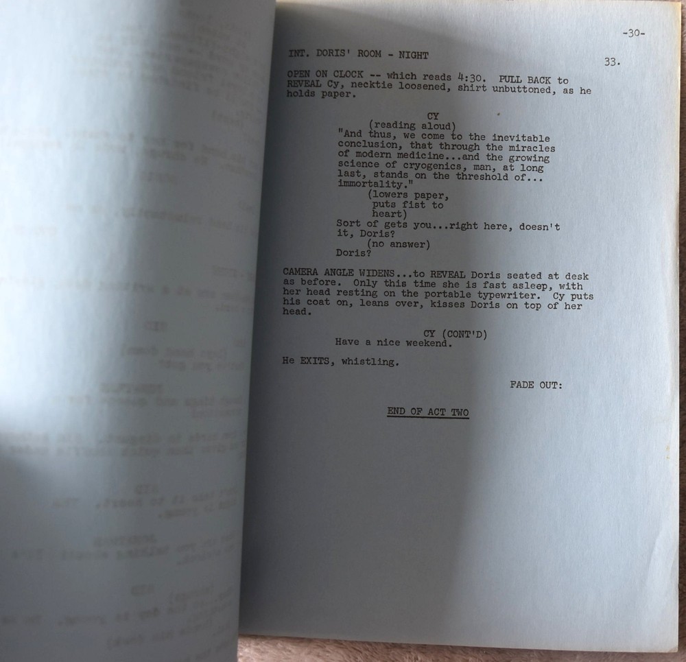 The Doris Day Show Original Screenplay Script