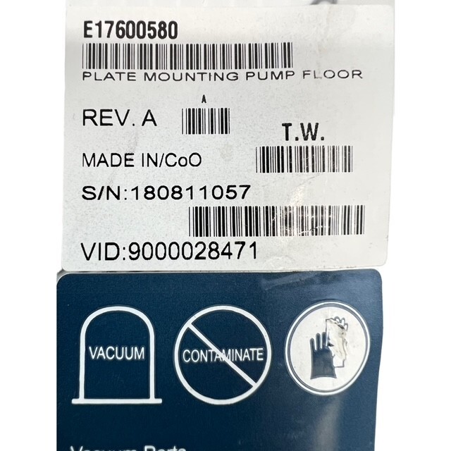 VARIAN PLATE MOUNTING PPUMP FLOOR E17600580