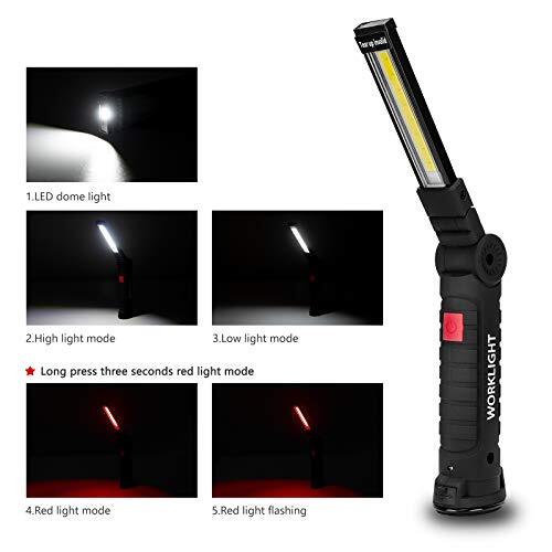 LED Flashlights, 2 Packs Rechargeable Work Lights,Work light with 2PACK Black