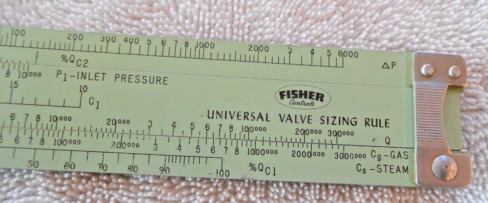 FISHER CONTROLS UNIVERSAL VALVE SIZING RULE 1967 with CASE