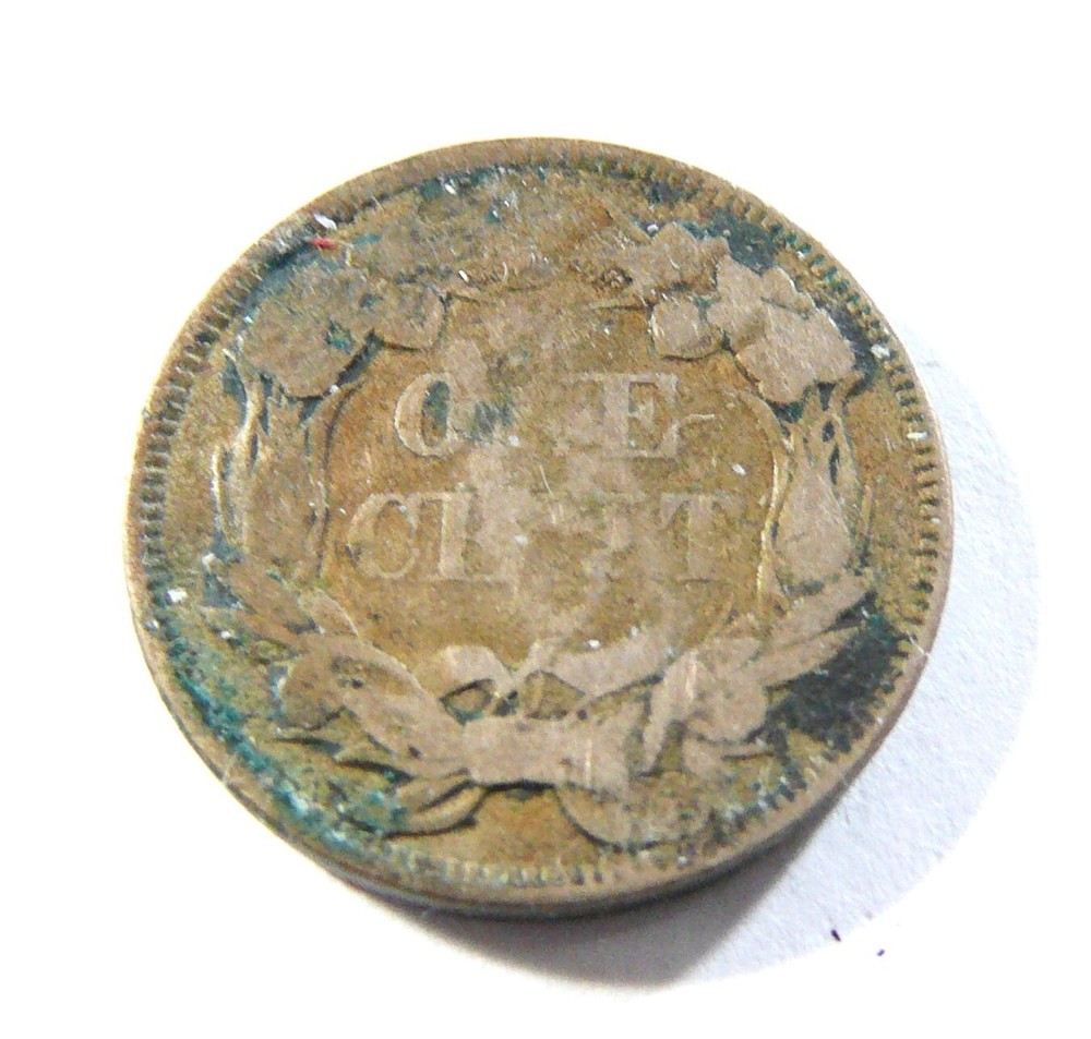 1857 Flying Eagle Cent with Counter Strike T. Hayden