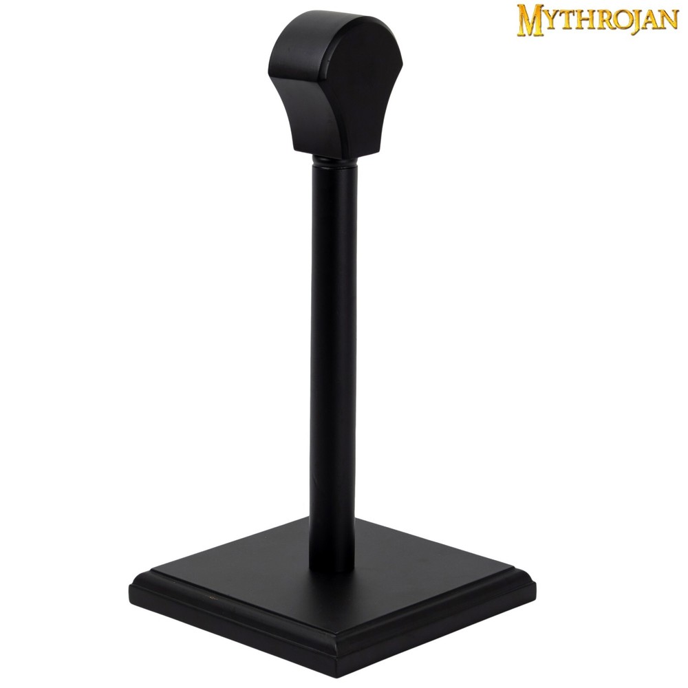 Wooden Helmet Stand for Display Head Armor Solid Knight Medieval Black Stand