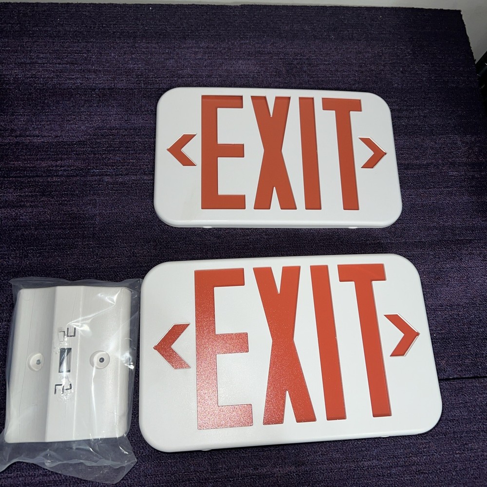 New Exit Sign .Face Plate and mounting bracket Battery pack tested image.