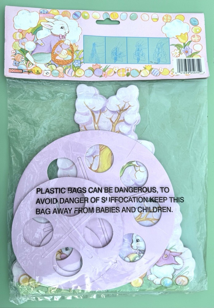 NOS Vintage Loomco 1995 3-D Easter Die-Cut EASTER BUNNY EGG TREE 11"