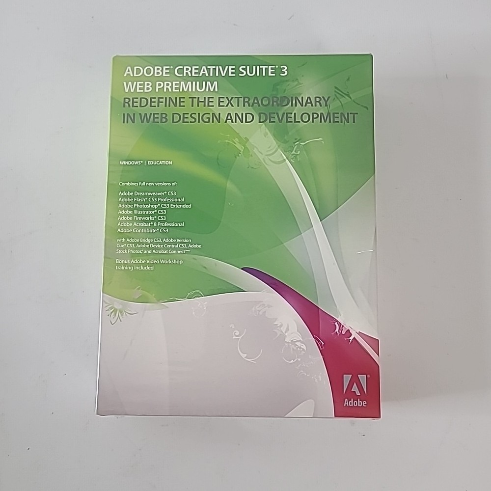 Adobe Creative Suite 3 Web Premium  Windows Education (NOT for Windows 10/11)