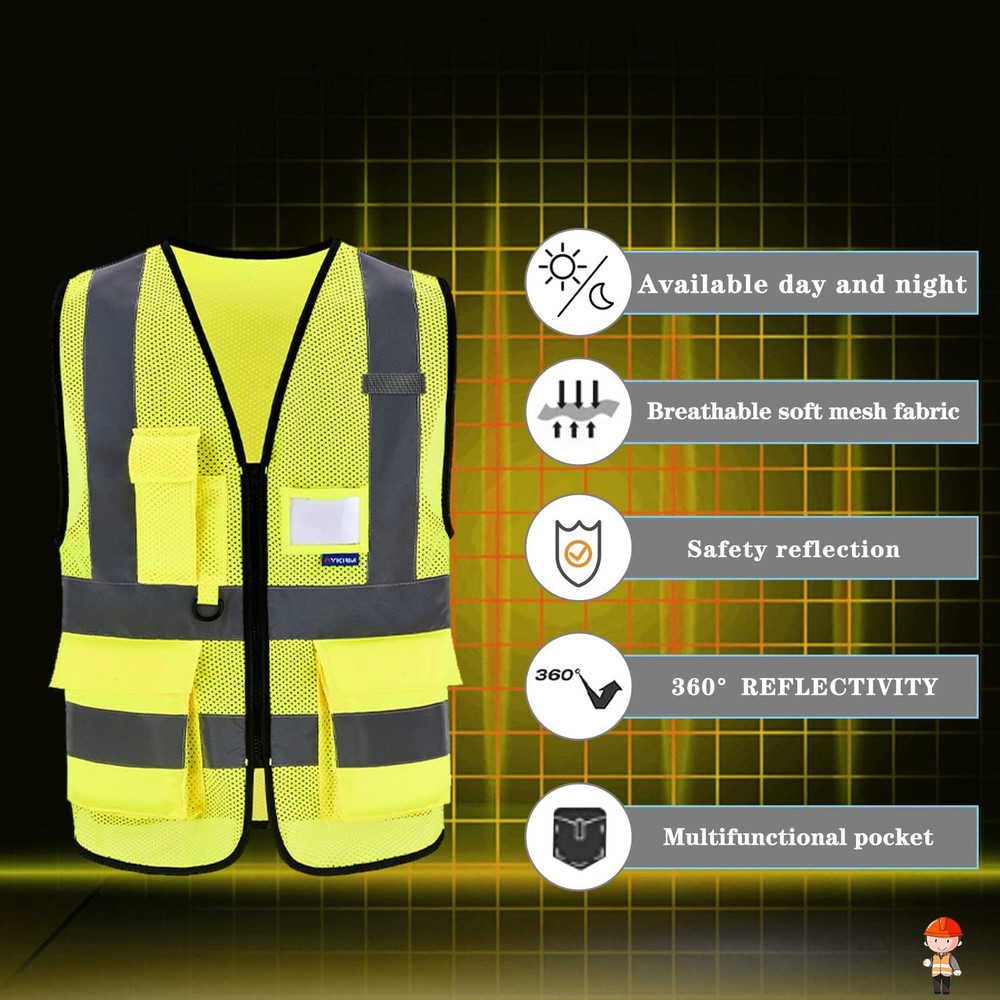 Small High Visibility Reflective Safety Vests 5 Pack