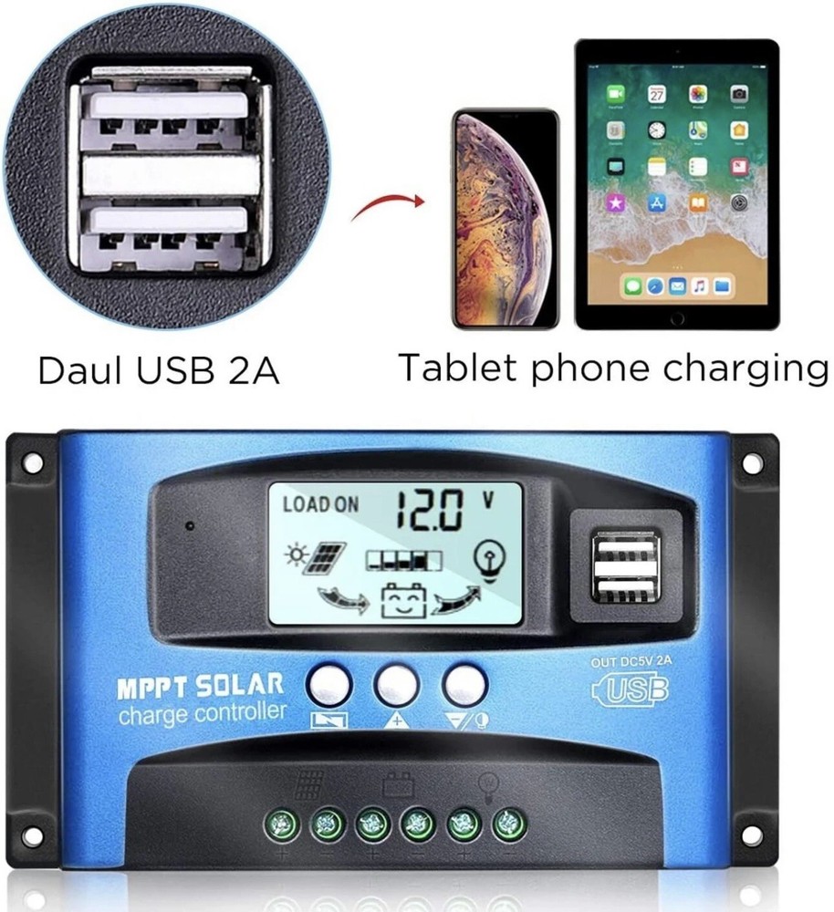 30A-100A MPPT Solar Charge Controller 12V/24V