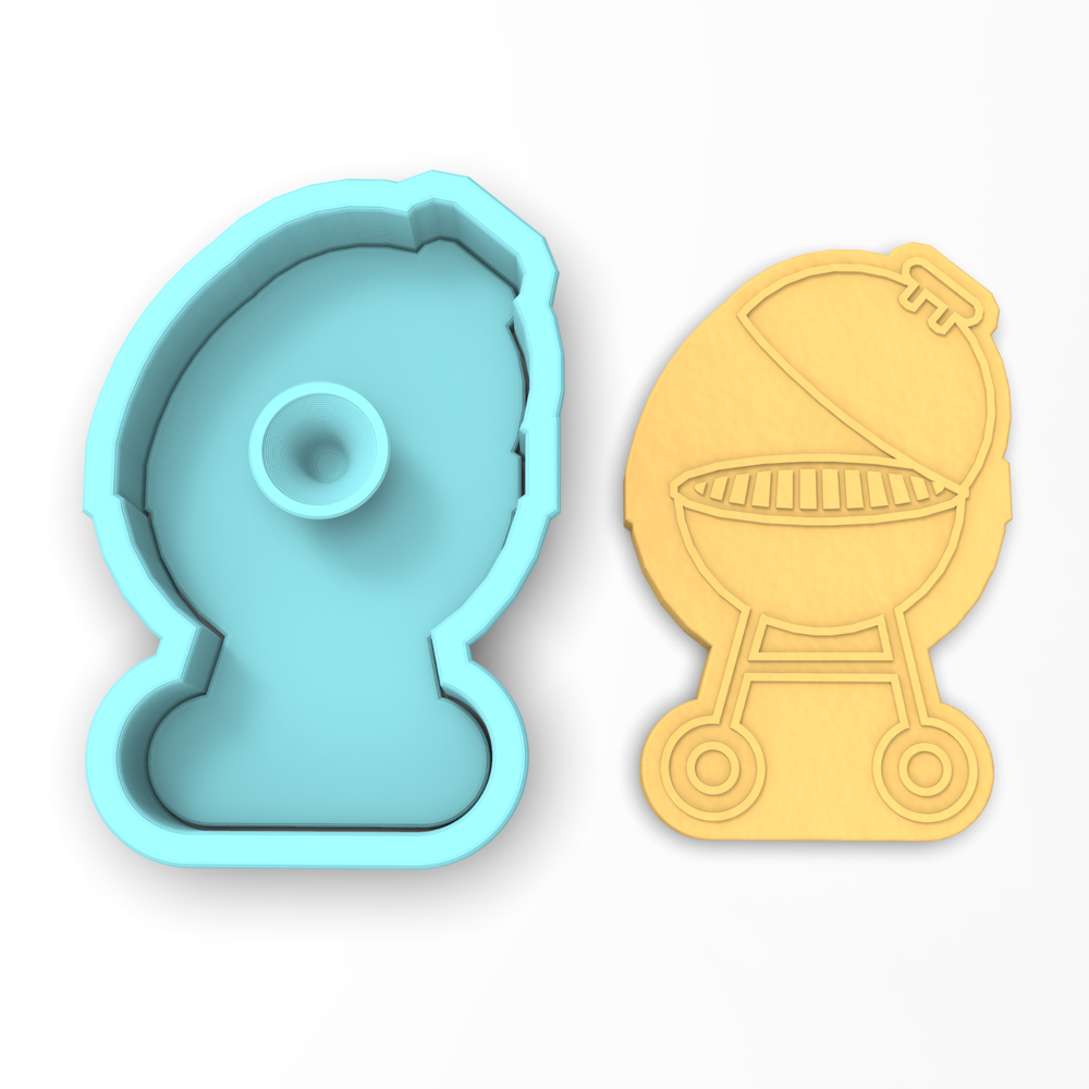 Grill Cookie Cutter & Stamp | BBQ Summer Firepit Cookout Grill Master Cooking