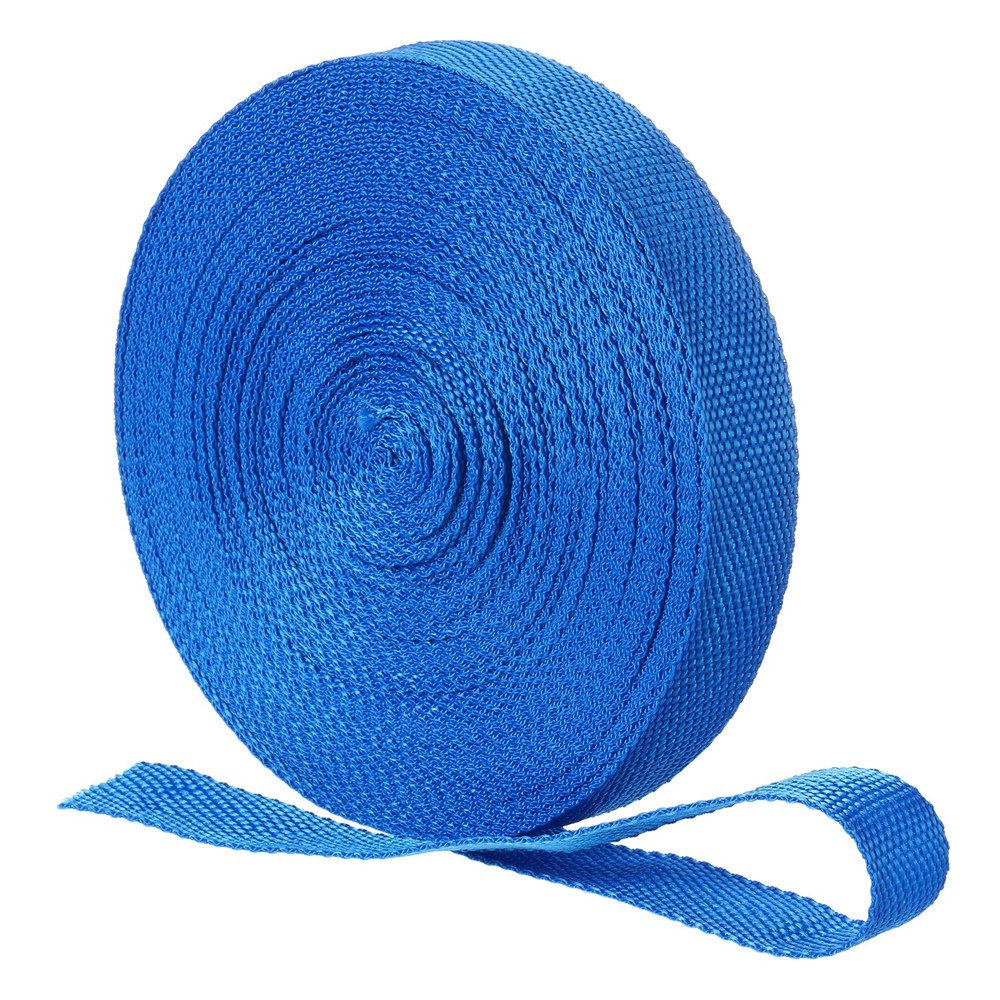 Nylon Webbing Strap, 22 Yards x 1" Polypropylene Flat Webbing Strap (Blue)