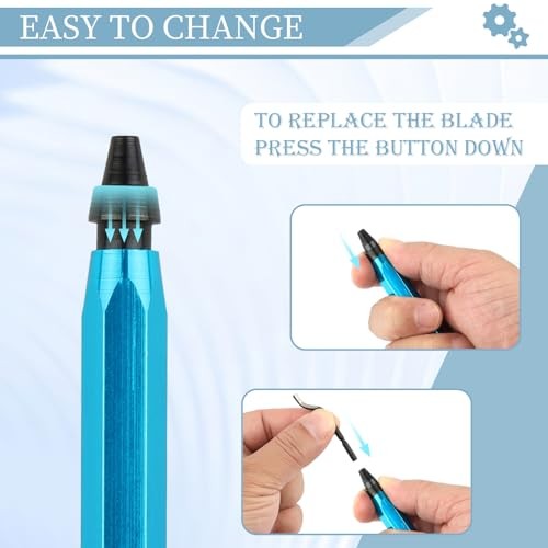 Deburring Tool with 12 High Speed Steel Blades, Deburring Tool 3D Blue