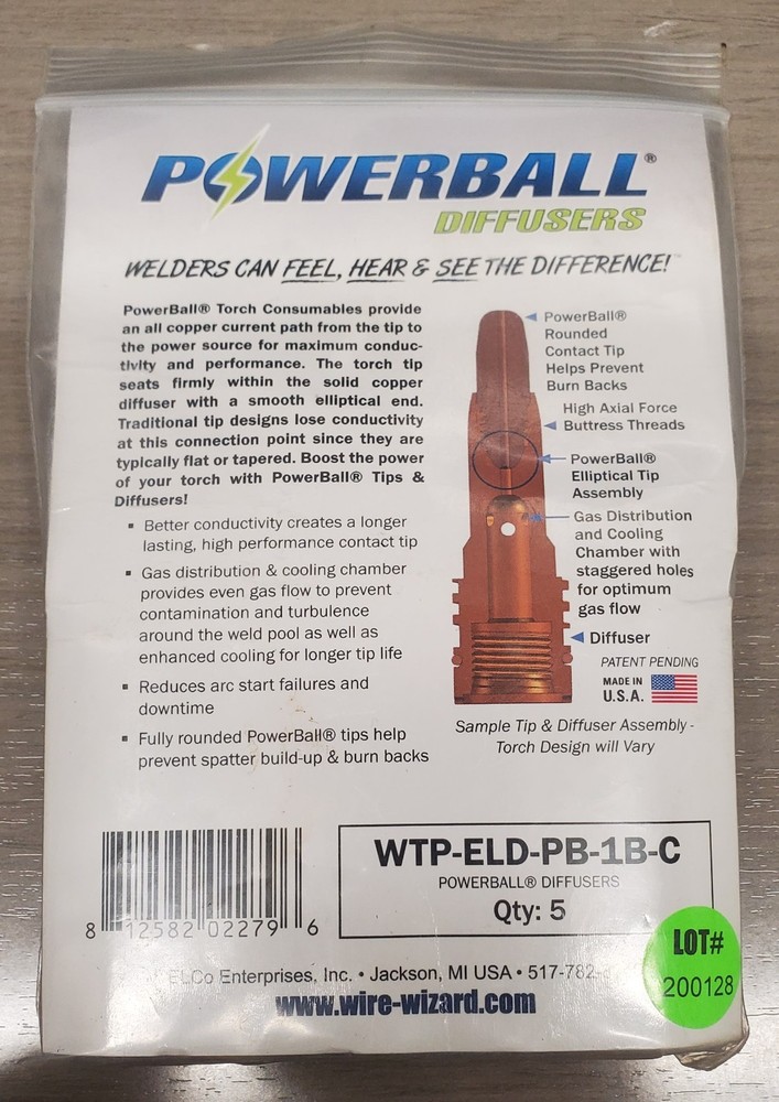Wire Wizard WTP-ELD-PB-1B-C Powerball diffuser (5 pk)