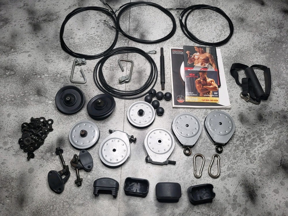 2005 Bowflex Set Cables- Pulley- Hardware- Clips -Handle