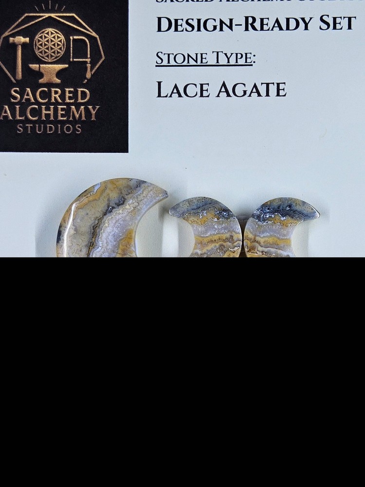 Crescent Moon - Lace Agate - Design-Ready Set