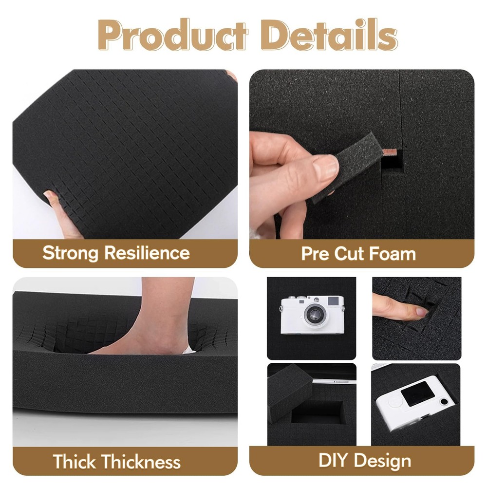 8 Pcs Pick and Pluck Foam Sheets - 3 Sizes, Pre-Cubed, Polyethylene for Craft...