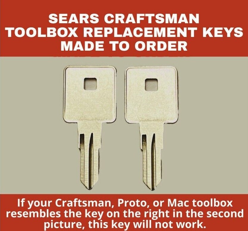 Craftsman Toolbox Keys Tool Box Spare Replacement Keys Key Cut to Code 8001-8223