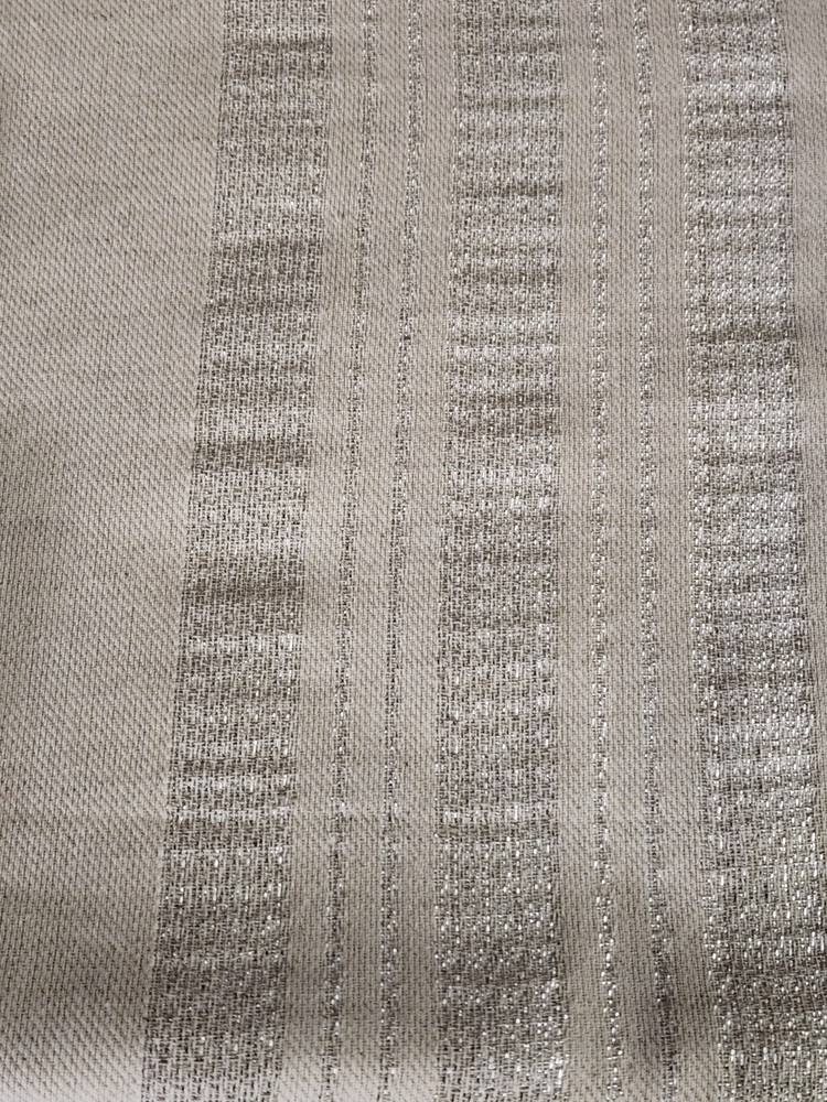 Domain Linen-Look Tablecloth-Beige with Silver Embrodered Threading-Square