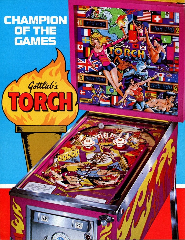 Torch Gottlieb Pinball Flyer / Brochure / Ad Mint