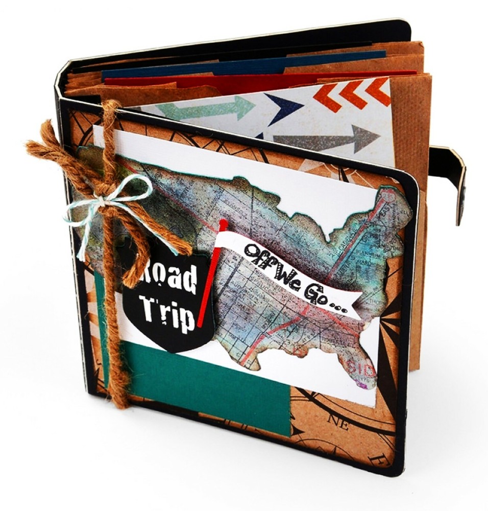 Sizzix Thinlits US Map, Road Sign, Stamp & Postage 4PC set #660328 Retail $19.99