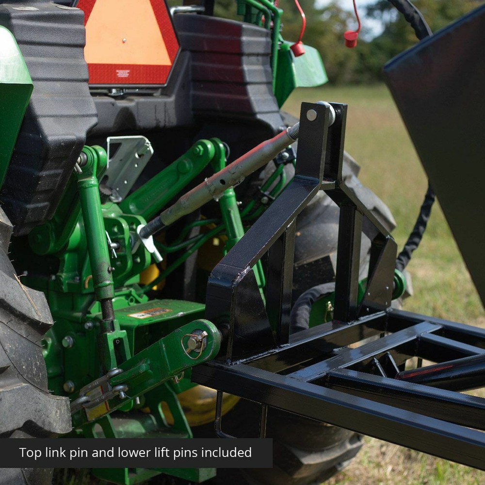 Titan Attachments 30 Cu. FT Quick Hitch Compatible Hydraulic Dump Box, Cat 1