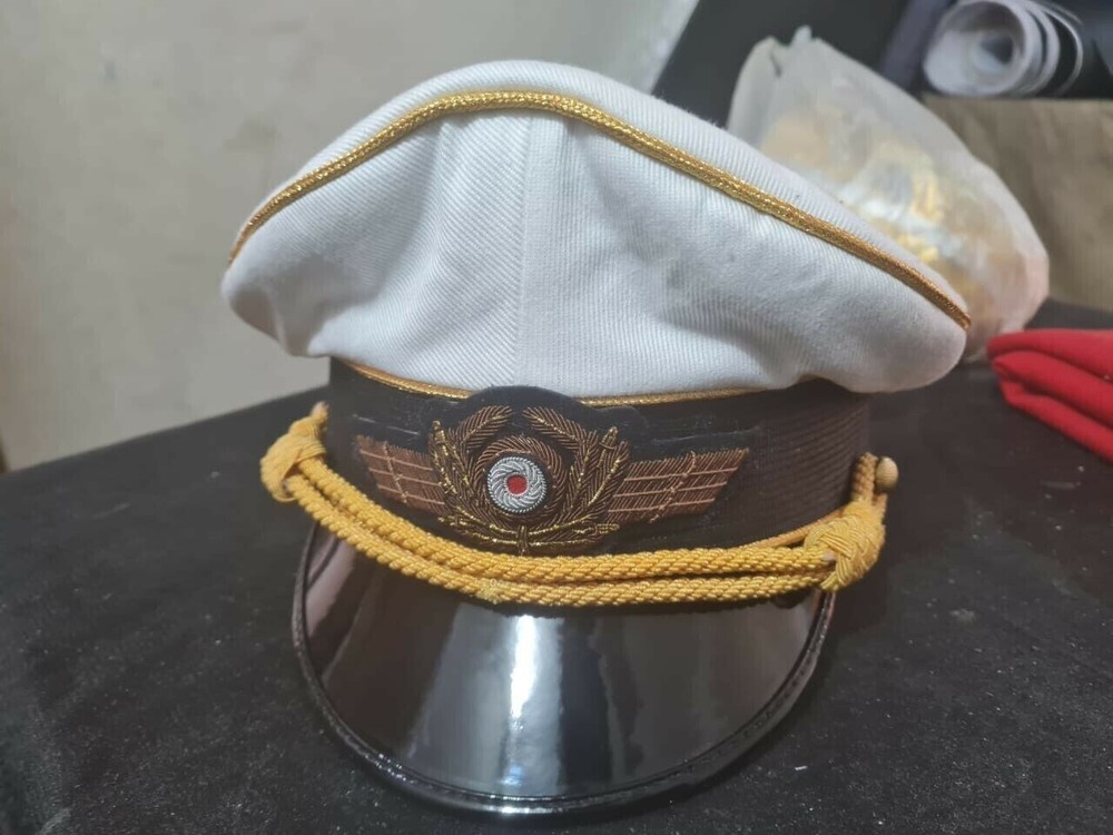 WW2 GERMAN LUFTWAFFE "GENERAL CRUSHER CAP (SUPERB AGED REPLICA) FULL SET!